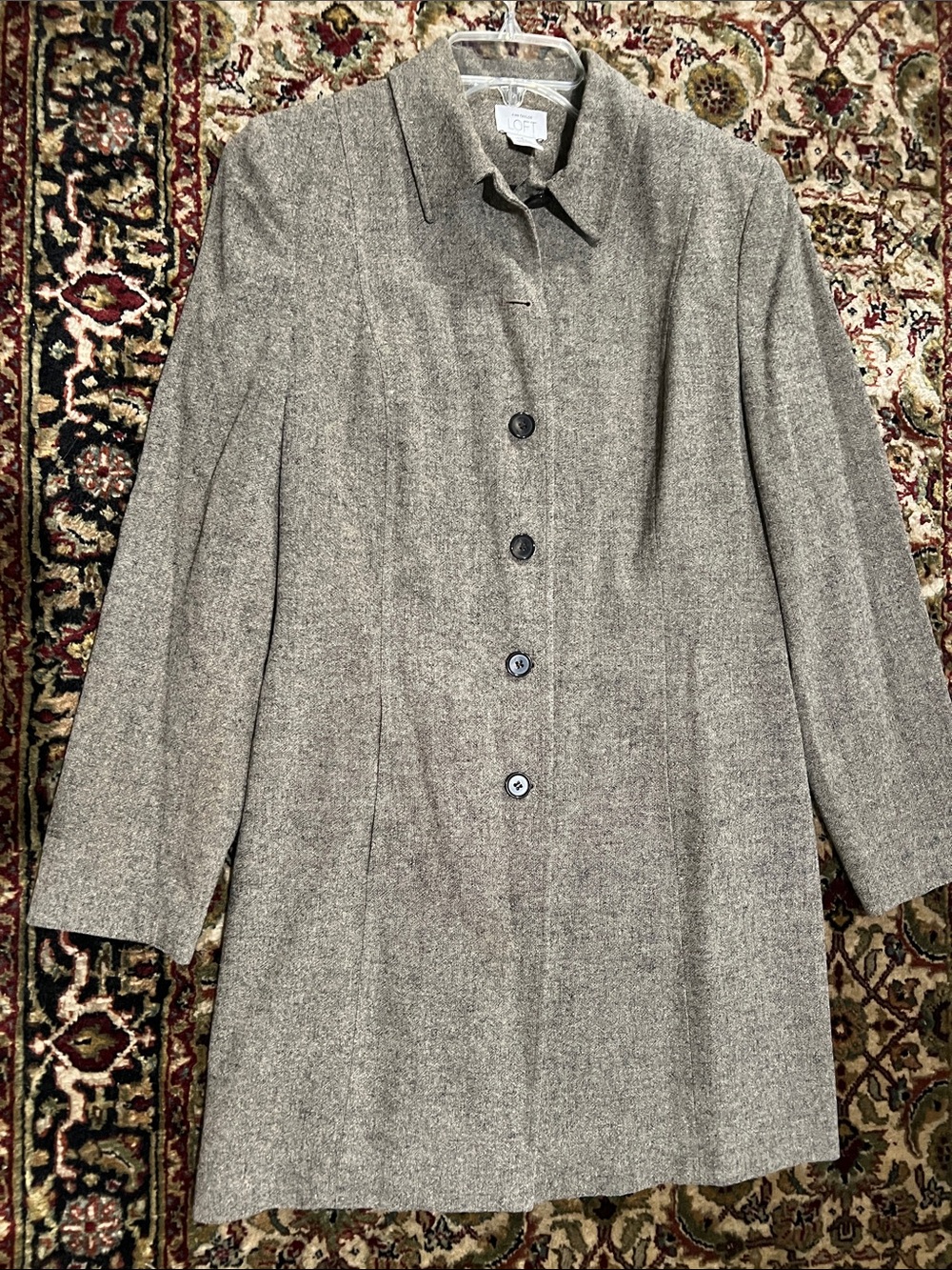 LOFT Women's Heathered Gray Beige Lightweight Jacket Size 8